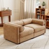 Stylish White Chenille 2-Seater Sofa with Storage Seat, Cylindrical Backrest and Armrests, Modern Fabric Loveseat Featuring Hidden Storage Space - 2 of 4