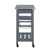 SEVOBAL Kitchen Carts and Islands Kitchen Island with Storage Mobile Rolling Kitchen Island Trolley Serving Cart Island Table, Grey, 30"*15.75"*33.4" - 4 of 4