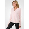 JENNIE LIU Women's 100% Cashmere Button Front Long Sleeve Crewneck Cardigan Sweater - 3 of 4
