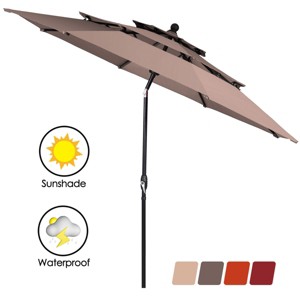 Tangkula Outdoor Auto-tilt Patio Market Umbrella W/ Double Vented - 1 of 4