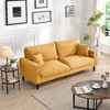 Lyngins Wooden Frame 2-Seater Loveseat Sofa with 2 Pillows, Upholstered High-Density Sponge, Compact Couch for Living Room, Bedroom, Apartment - 2 of 4