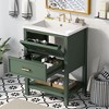 Okak 24" Modern Bathroom Vanity with Undermount Sink Multi-function Bathroom Cabinet with 2 Drawers & Open Shelf for Small Apartment, Green - 4 of 4