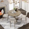 NicBex Round Dining Table Set for 4 Morden 44" Kitchen Table with MDF Tabletop, 4 Upholstered Chairs for Dining Room - 3 of 4
