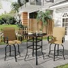 31.5" Patio Bar Table, Height High Top Outdoor Bar Table, Tempered Glass Bistro Tables for Garden Lawn Poolside Paito Garden - 2 of 4