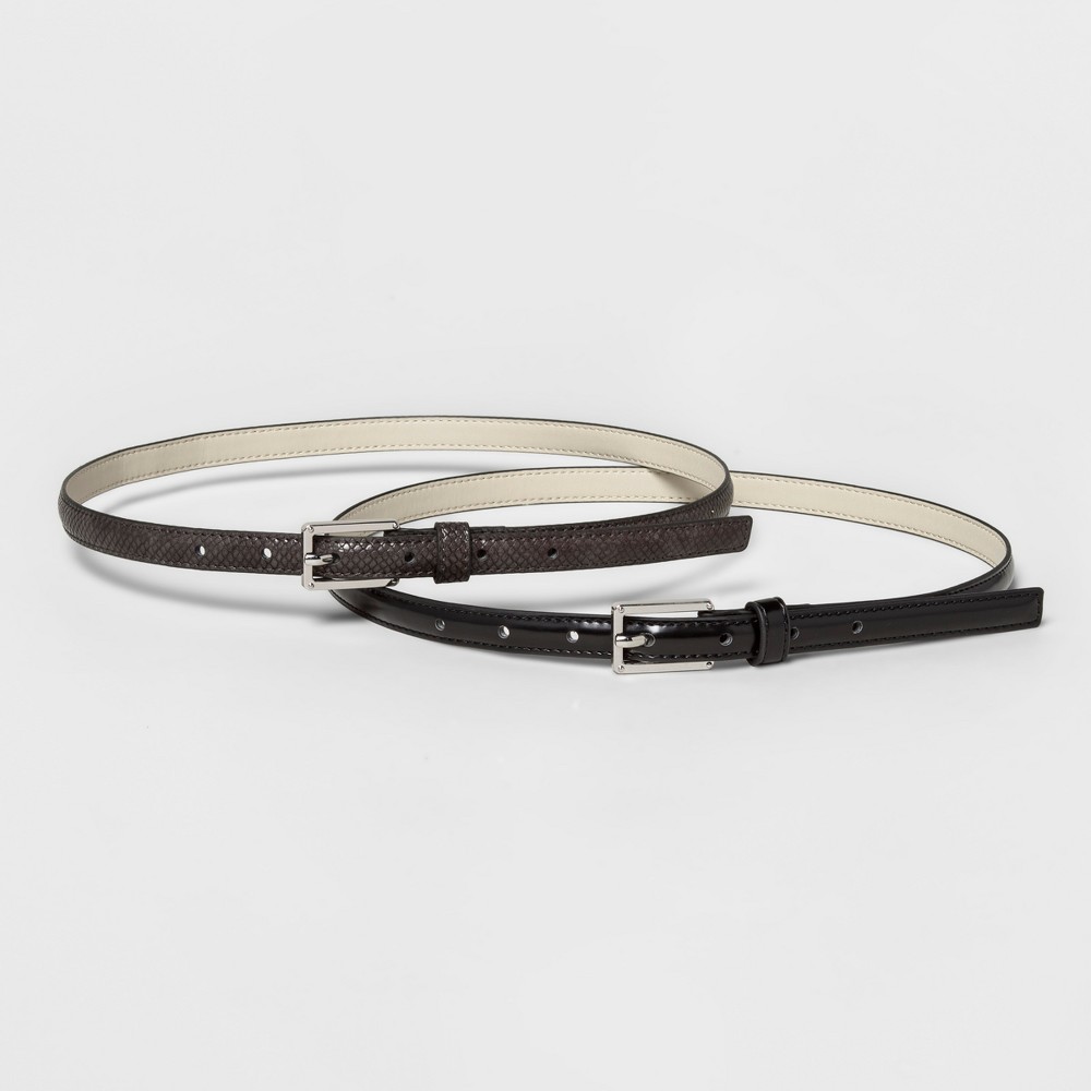 Women's Belt with Buckle Closure - A New Day Black S was $14.0 now $9.8 (30.0% off)