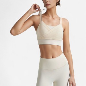 Anna-Kaci Active Women's Crisscross Sports Bra with Double Strap Design and Ruched Front Detail for Active Comfort - 1 of 4