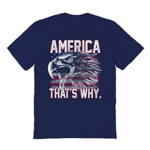 Rerun Island Men's America Thats Why Short Sleeve Graphic Cotton T-Shirt - 1 of 2