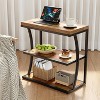Tribesigns 3-Tier Narrow Side Table, Farmhouse Wood End Table with Storage for Bedroom Living Room Office Couch, Brown - 2 of 4