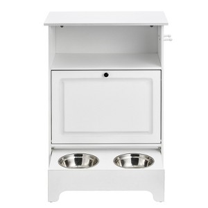 VEVOR Pet Feeding Station with 2 Stainless Steel Bowls, Elevated Dog Bowls with Storage, Dog Food Storage and Feeder Station - 1 of 4