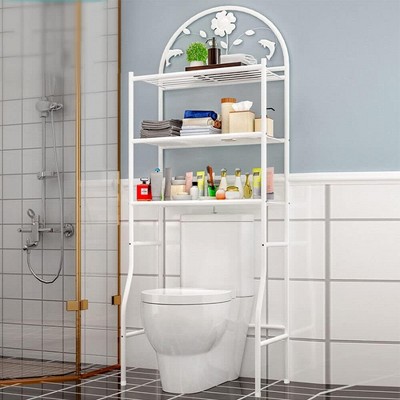MaseiKar 3-Tier Over The Toilet Storage Rack,White Bathroom Over The Toilet Organizer,Bathroom Stand Storage Organizer Saving Space Fit Most Toilets