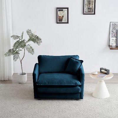 NicBex Modular Sofa Chair, Comfy Deep Single Sofa, Upholstered Sleeper Sofa with 1 Toss Pillow, Sectional Couch for Living Room, Reading Armchair