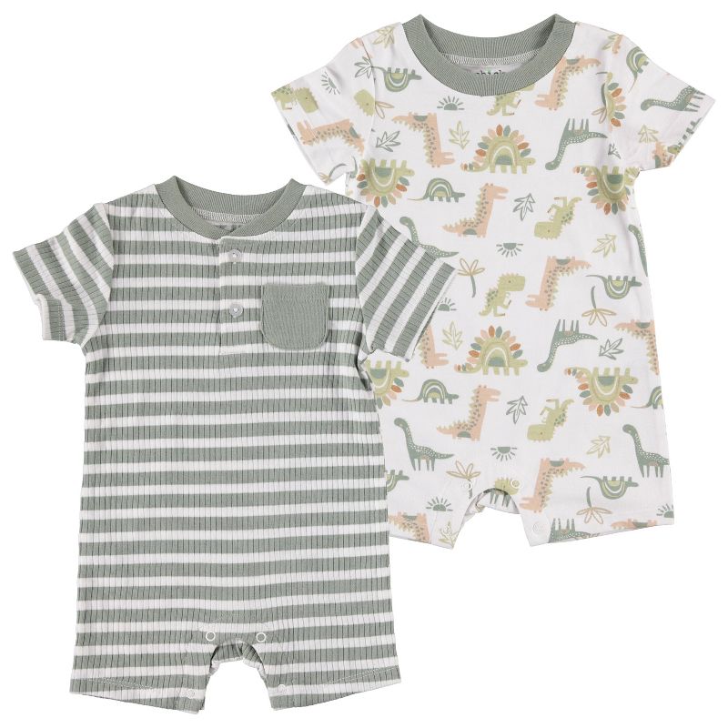 Chick Pea Baby Boy Baby Short Sleeve Romper 2 PC Set, 1 of 3