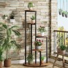 Lirago 4-Tier Black Corner Plant Stand E1 Particle Board Metal Frame 19.68x19.68x40.94 Ideal for Indoor Plants and Bonsai Display - 3 of 4