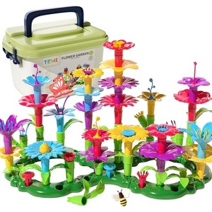TEMI Toddler Toys Birthday Gifts for Girls Boys, 91 PCS Flower Garden Building Toy STEM Educational Activity Preschool Toys for Kids Age 3-6 - 1 of 3