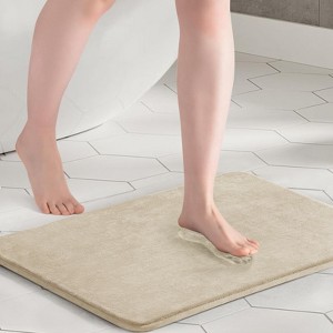 Inhand Memory Foam Bath Mat - Soft Absorbent Velvet with Non-Slip Backing, Machine Washable - 1 of 4