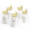 Big Dot of Happiness Gold Glitter Masks - No-Mess Real Glitter Dessert Cupcake Toppers - Mardi Gras Masquerade Party Clear Treat Picks - Set of 24 - 2 of 4