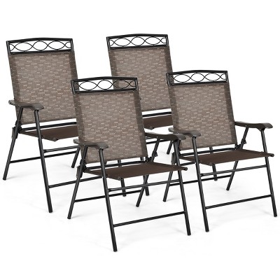 Tangkula 2PCS/4PCS Folding Camping Chair Patio Chairs for Backyard, Garden, Beach with Armrest & Backrest