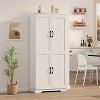 Double-door tall cabinet, compact and elegant without taking up much space, perfect for entryways, bedroom corners - 4 of 4