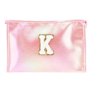 Unique Bargains Women's Letter K Makeup Bag Pink 1 Pc - 1 of 3