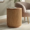 Studio 55D Perch Farmhouse Rustic Natural Oak Wood Round Accent Side End Table 17 3/4" Wide Brown Ridges Base for Living Room Home - 2 of 4