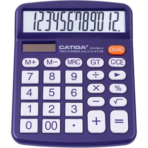 CATIGA 8-Digit & 12-Digit Desktop Calculator, Large LCD, Sensitive Buttons, Dual Solar Power, Standard Function for Office, Home, School - 1 of 4
