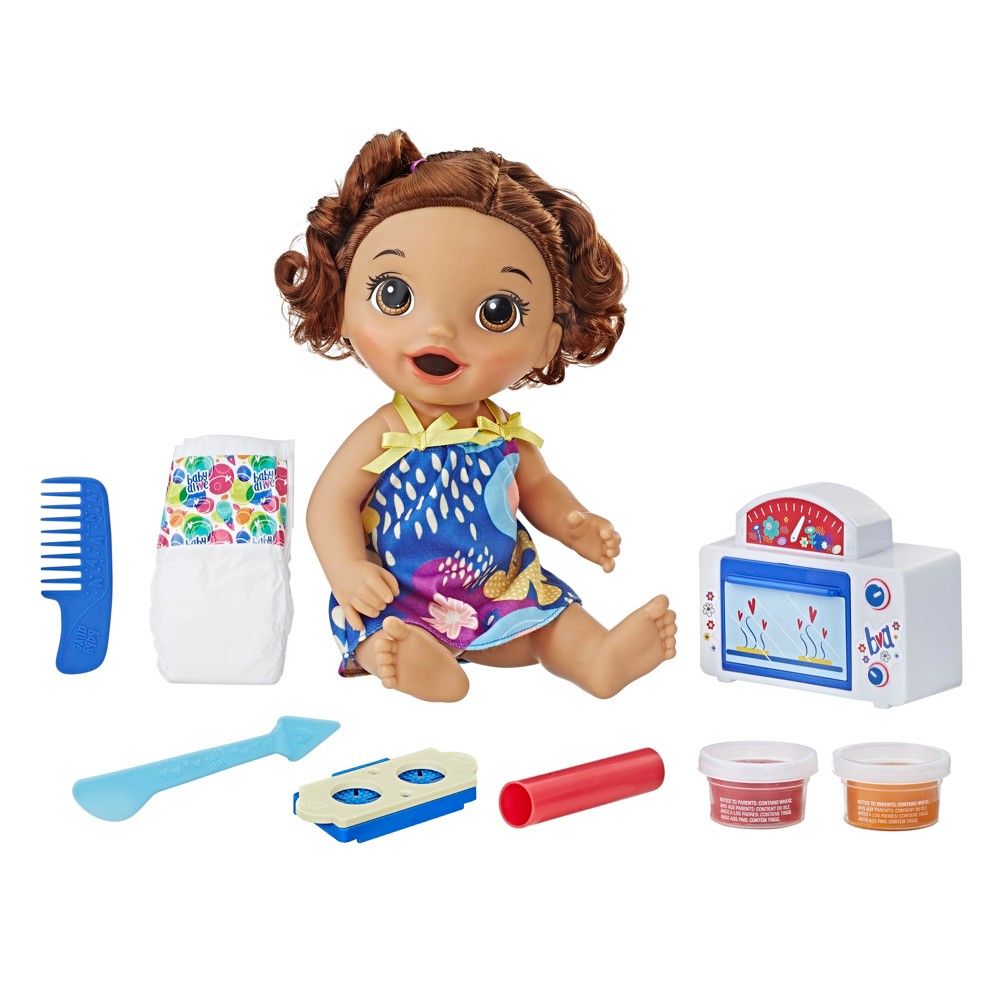 UPC 630509675531 product image for Baby Alive Snackin' Treats Baby - Brown Curly Hair | upcitemdb.com