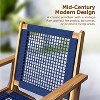 Balkene Home 63634 Vega Natural Stain Outdoor Chair – Acacia Wood, Woven Web Seat, Mid-Century Reclining Armchair for Patio, Garden, Deck – Navy Blue - 2 of 4