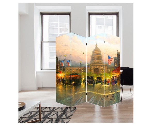 Room Divider 71" - Canvas - Capitol Hill Street Scene - Ore International