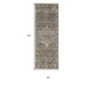 HomeRoots 12' Tan Blue and Brown Oriental Power Loom Runner Rug With Fringe - 3 of 3