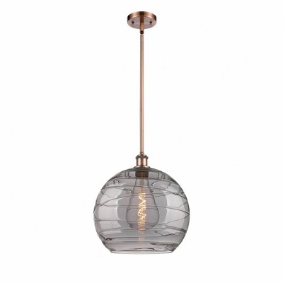 Athens Deco Swirl - 1 Light Pendant In Industrial Style-14.88 Inches Tall and 13.75 Inches Wide