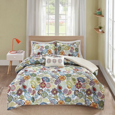 Stylish Boho Floral Print Comforter Set, All Season Bedding Set, Cozy Home Textile for Lux Bedroom Decor