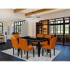 Kitchen Dining Set 7 Piece - Rectangle Table & 6 Faux Leather Chairs - 36x60 Inch - 2 of 4
