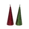 Transpac Ribbon Wrapped Tree Decor Set of 2 Christmas Home Decorations - 2 of 3