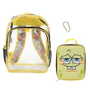 Spongebob Squarepants Character Print 16” Clear Backpack & Lunch Kit Value Set - 1 of 4