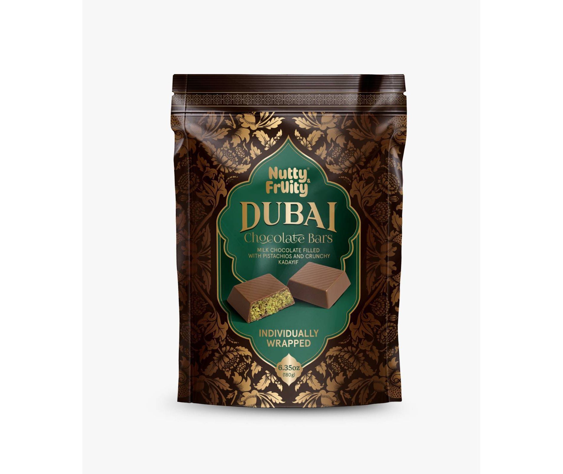 Nutty and Fruity Dubai Milk Chocolate Bars - 6.35oz/6ct