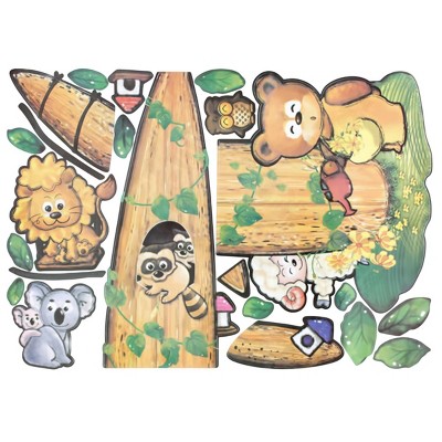 Slickblue Animal Tree Friends Large Wall Decal 19.5x27 inch – Fun Vinyl Art for Kids’ Rooms & Living Room Walls