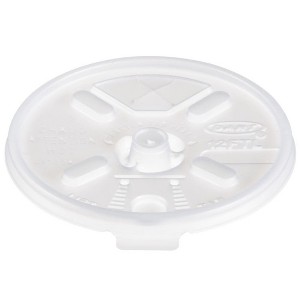 DART 12FTLS Translucent Lift‑n‑Lock Straw‑Slot Lid for 6–12 oz Foam Cups – Leak‑Resistant HIPS Lid with Secure Tab, Bulk Case 1000 Ct - 1 of 4