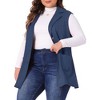 Agnes Orinda Women's Plus Size Lapel Suede Long Sleeveless Fashion Vest - 2 of 4