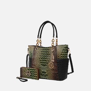 MKF Collection Bonita Crocodile Embossed Tote handbag with Wallet by Mia K - 1 of 4