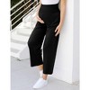 lxt- Maternity Pants Women's Smocked High Waisted Comfy Wide Leg Long Pants Pregnancy Casual Loose Yoga Lounge Sweatpants - 3 of 4