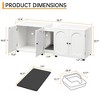Cat litter box fence, 55.1 inch double-layer cat litter box furniture, hidden cat cage cabinet for 2 cats, 2 cages with litter mats - 2 of 4