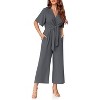 Imily Bela Effortless Summer Style Womens Tie Front Wide Leg Jumpsuit with Flowy Comfort - 3 of 4