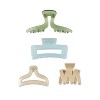 scünci Consciously Minded Recycled Claw Clips - Matte Blue/Cream/Green/Taupe - All Hair - 4pcs - 2 of 4