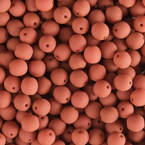 John Bead 90pcs Czech Glass 6mm White Alabaster Velvet Terracotta Color Round Bead Strands - 1 of 4