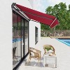 10' x 8' Red Retractable Awning, Patio Awnings, Sunshade Shelter w/ Manual Crank Handle,  Red - 2 of 4