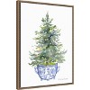 Amanti Art Traditional Christmas Tree In Blue Chinoiserie Pot by Patricia Shaw Canvas Art Framed - 2 of 4