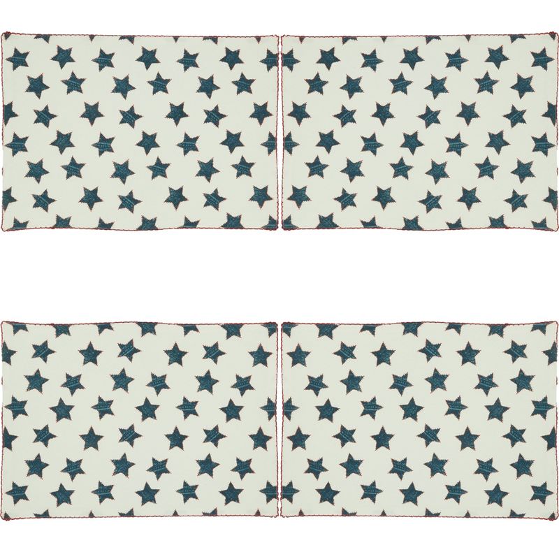 Saro Lifestyle Table Placemats with Whipstitch Star Design (Set of 4), Multicolored, 3 of 5