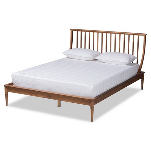 Queen Abel Wood Platform Bed Walnut Brown Baxton Studio Target