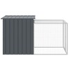 vidaXL Chicken Cage with Run Anthracite 43.3 in.x79.1 in.x43.3 in. Galvanized Steel - 4 of 4