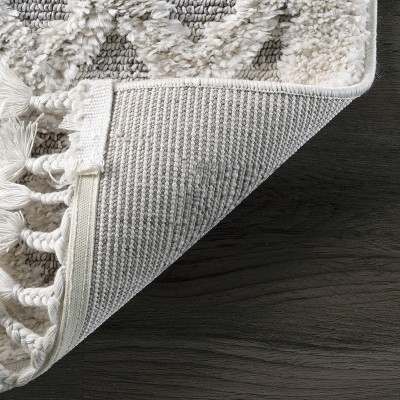 Braided Beige Square Synthetic Easy-Care Stain-Resistant Rug